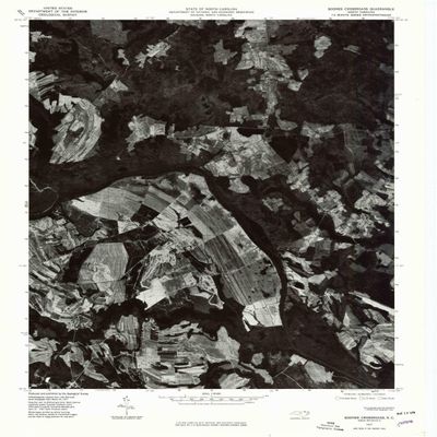 YellowMaps Boones Crossroads NC topo map, 1:24000 Scale, 7.5 X 7.5 Minute, Historical, 1977, Updated 1979, 26.8 x 21.9 in - Polypropylene