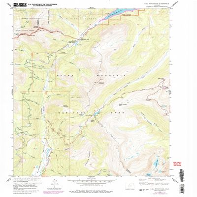 YellowMaps Fall River Pass CO topo map, 1:24000 Scale, 7.5 X 7.5 Minute, Historical, 1958, Updated 1983, 26.8 x 22 in - Polypropylene