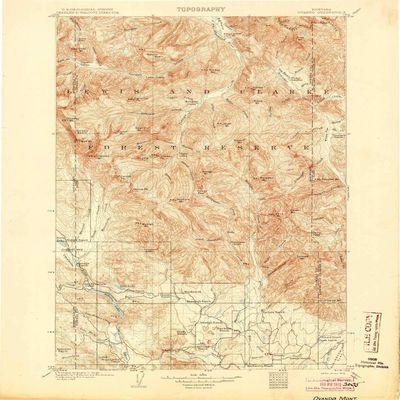 YellowMaps Ovando MT topo map, 1:125000 Scale, 30 X 30 Minute, Historical, 1905, 19.8 x 16.5 in - Paper
