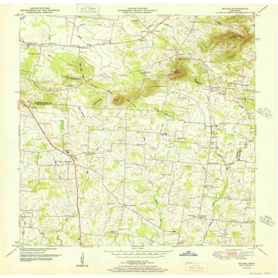 YellowMaps Rover TN topo map, 1:24000 Scale, 7.5 X 7.5 Minute, Historical, 1951, 27.4 x 22 in - Tyvek