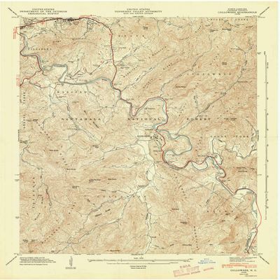 Cullowhee NC topo map, 1:24000 Scale, 7.5 X 7.5 Minute, Historical, 1946, Updated 1947, 27 x 22 in - Tyvek