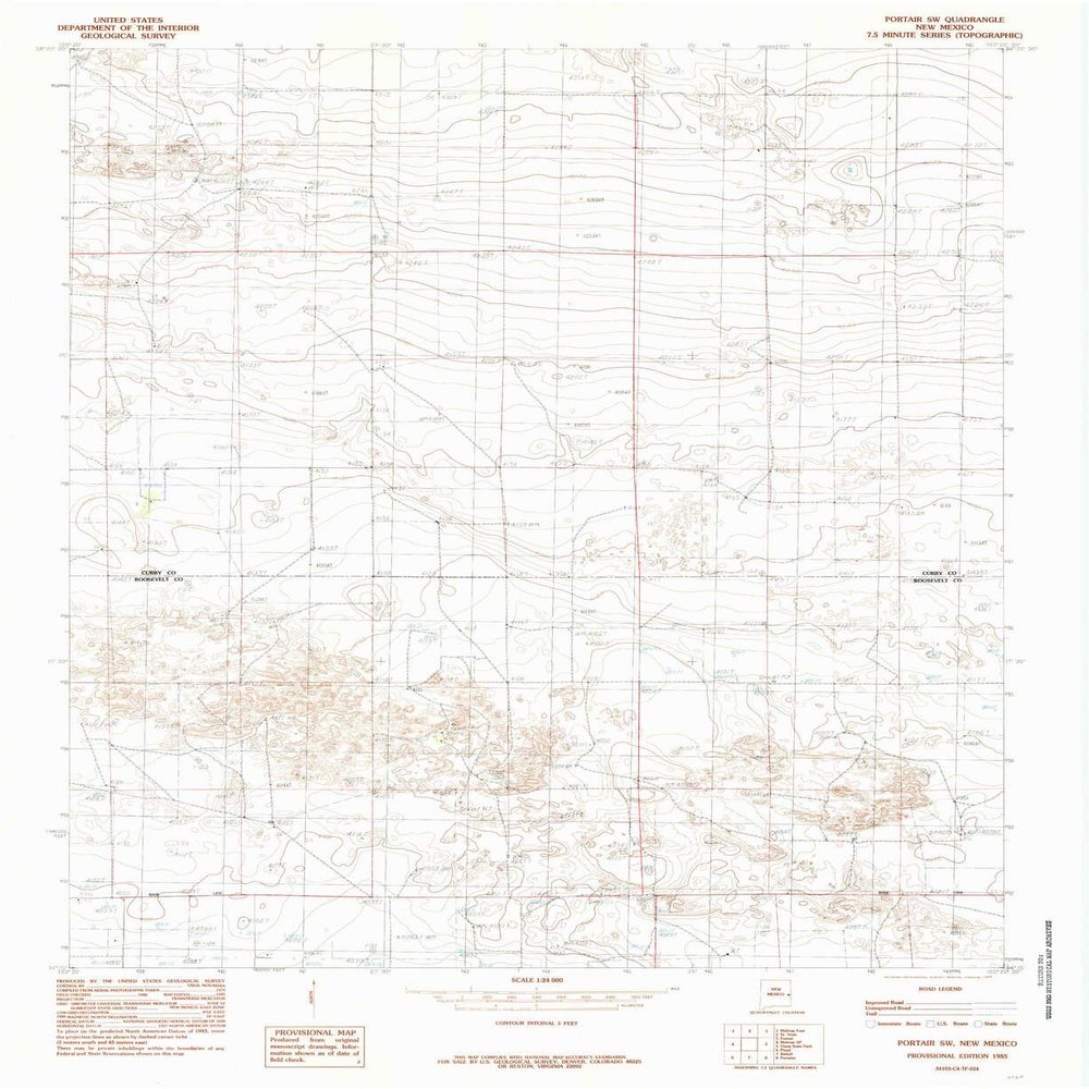 YellowMaps Portair SW NM topo map, 1:24000 Scale, 7.5 X 7.5 Minute, Historical, 1985, Updated 1985, 27 x 22 in - Polypropylene