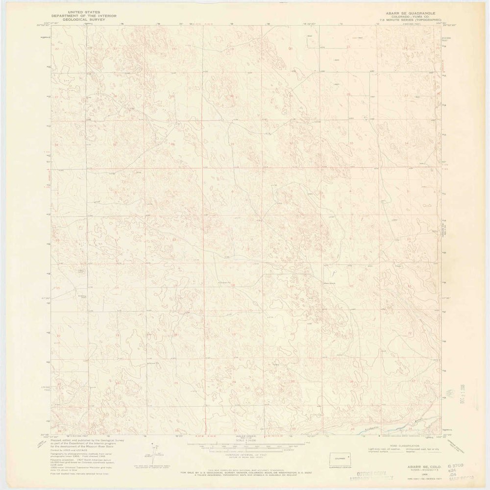 YellowMaps Abarr SE CO topo map, 1:24000 Scale, 7.5 X 7.5 Minute, Historical, 1968, Updated 1971, 27.2 x 22 in - Polypropylene