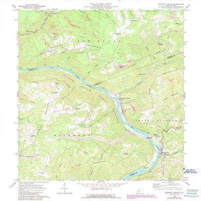 YellowMaps Meadow Creek WV topo map, 1:24000 Scale, 7.5 X 7.5 Minute, Historical, 1969, Updated 1989, 26.9 x 22 in - Polypropylene