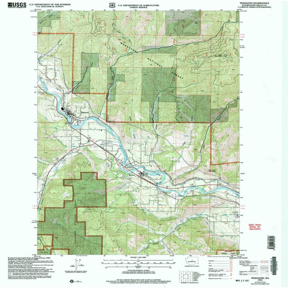 YellowMaps Peshastin WA topo map, 1:24000 Scale, 7.5 X 7.5 Minute, Historical, 2003, Updated 2006, 26.9 x 22 in - Polypropylene