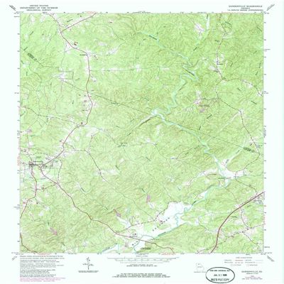 YellowMaps Dawsonville GA topo map, 1:24000 Scale, 7.5 X 7.5 Minute, Historical, 1964, Updated 1986, 27 x 22 in - Polypropylene