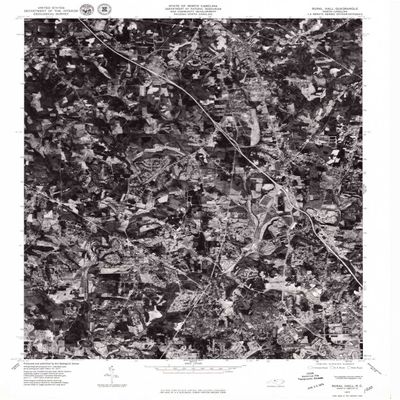 YellowMaps Rural Hall NC topo map, 1:24000 Scale, 7.5 X 7.5 Minute, Historical, 1977, Updated 1979, 26.6 x 21.7 in - Polypropylene