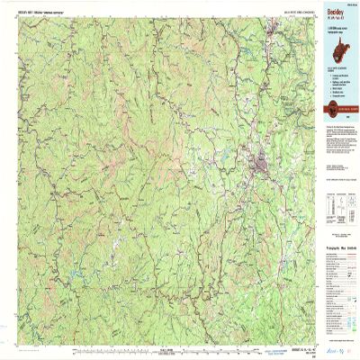 YellowMaps Beckley WV topo map, 1:100000 Scale, 30 X 60 Minute, Historical, 1982, Updated 1984, 24.1 x 42 in - Polypropylene