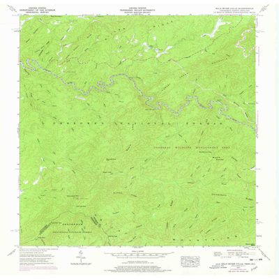 YellowMaps Bald River Falls TN topo map, 1:24000 Scale, 7.5 X 7.5 Minute, Historical, 1957, Updated 1978, 27.5 x 22 in - Polypropylene