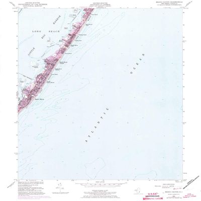 YellowMaps Beach Haven NJ topo map, 1:24000 Scale, 7.5 X 7.5 Minute, Historical, 1951, Updated 1973, 26.7 x 21.6 in - Tyvek