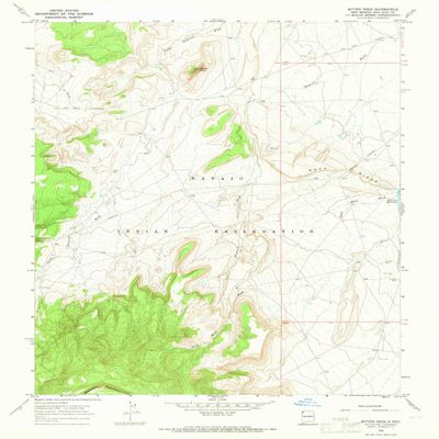 YellowMaps Mitten Rock NM topo map, 1:24000 Scale, 7.5 X 7.5 Minute, Historical, 1966, Updated 1969, 26.9 x 22.1 in - Polypropylene