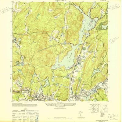 YellowMaps Wanaque NJ topo map, 1:24000 Scale, 7.5 X 7.5 Minute, Historical, 1948, 28 x 22.1 in - Polypropylene