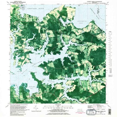 YellowMaps Church Creek MD topo map, 1:24000 Scale, 7.5 X 7.5 Minute, Historical, 1982, Updated 1982, 26.9 x 21.9 in - Tyvek
