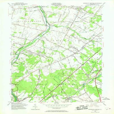 YellowMaps Monmouth Junction NJ topo map, 1:24000 Scale, 7.5 X 7.5 Minute, Historical, 1954, Updated 1968, 27.1 x 22 in - Polypropylene