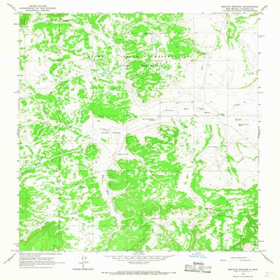 Mecate Meadow NM topo map, 1:24000 Scale, 7.5 X 7.5 Minute, Historical, 1964, Updated 1967, 26.9 x 22.1 in - Polypropylene