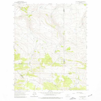 YellowMaps B K Ranch MT topo map, 1:24000 Scale, 7.5 X 7.5 Minute, Historical, 1962, Updated 1977, 26.9 x 22 in - Polypropylene