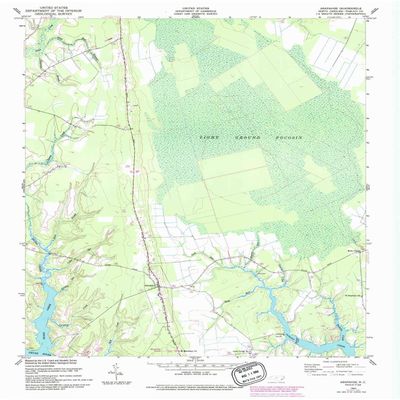YellowMaps Arapahoe NC topo map, 1:24000 Scale, 7.5 X 7.5 Minute, Historical, 1950, Updated 1993, 26.9 x 21.9 in - Polypropylene