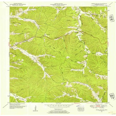 Negro Hollow TN topo map, 1:24000 Scale, 7.5 X 7.5 Minute, Historical, 1951, Updated 1954, 27.4 x 22 in - Tyvek
