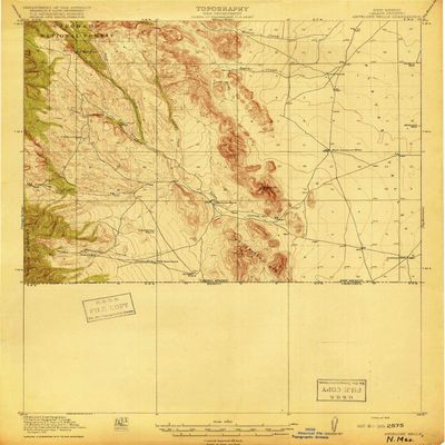 Antelope Wells NM topo map, 1:62500 Scale, 15 X 15 Minute, Historical, 1919, 19.8 x 16.8 in - Polypropylene