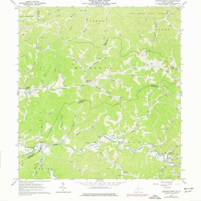 YellowMaps Center Point WV topo map, 1:24000 Scale, 7.5 X 7.5 Minute, Historical, 1961, Updated 1977, 26.6 x 22 in - Tyvek