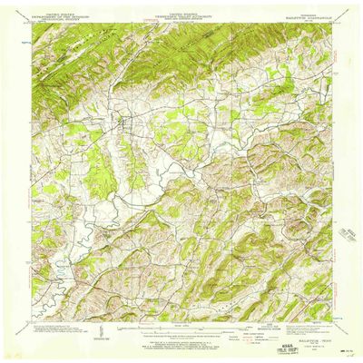 YellowMaps Baileyton TN topo map, 1:24000 Scale, 7.5 X 7.5 Minute, Historical, 1939, Updated 1957, 27.5 x 22.1 in - Polypropylene