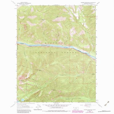 YellowMaps Scenery Mountain MT topo map, 1:24000 Scale, 7.5 X 7.5 Minute, Historical, 1963, Updated 1984, 26.9 x 22 in - Tyvek