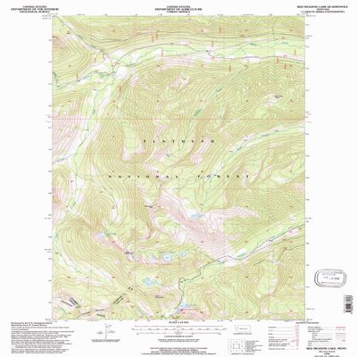 Red Meadow Lake MT topo map, 1:24000 Scale, 7.5 X 7.5 Minute, Historical, 1994, Updated 1997, 27.1 x 21.5 in - Polypropylene