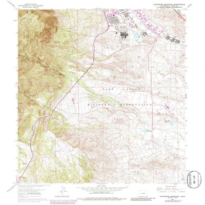 YellowMaps Cheyenne Mountain CO topo map, 1:24000 Scale, 7.5 X 7.5 Minute, Historical, 1961, Updated 1985, 26.9 x 21.9 in - Polypropylene