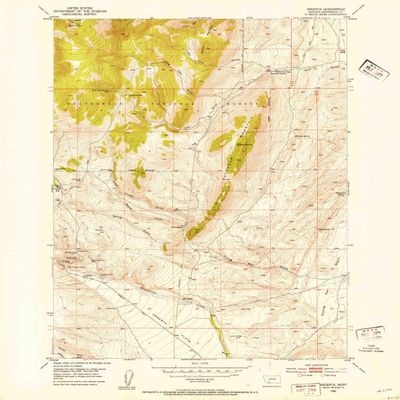YellowMaps Argenta MT topo map, 1:24000 Scale, 7.5 X 7.5 Minute, Historical, 1952, Updated 1954, 26.9 x 21.9 in - Tyvek