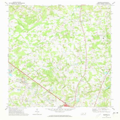 YellowMaps Bakers NC topo map, 1:24000 Scale, 7.5 X 7.5 Minute, Historical, 1971, Updated 1973, 26.9 x 21.9 in - Polypropylene
