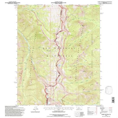 YellowMaps Three Sisters MT topo map, 1:24000 Scale, 7.5 X 7.5 Minute, Historical, 1995, Updated 1997, 27.1 x 22.1 in - Polypropylene