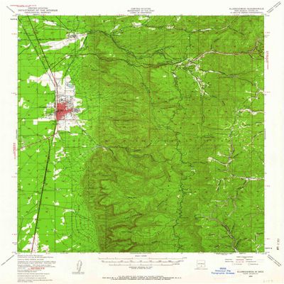 YellowMaps Alamogordo NM topo map, 1:62500 Scale, 15 X 15 Minute, Historical, 1950, Updated 1963, 21 x 17 in - Polypropylene