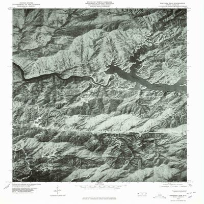 YellowMaps Fontana Dam NC topo map, 1:24000 Scale, 7.5 X 7.5 Minute, Historical, 1976, Updated 1978, 26.7 x 21.7 in - Polypropylene