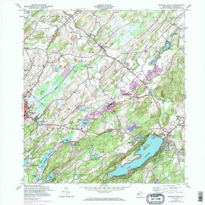 Newton East NJ topo map, 1:24000 Scale, 7.5 X 7.5 Minute, Historical, 1954, Updated 1974, 27 x 22.1 in - Polypropylene