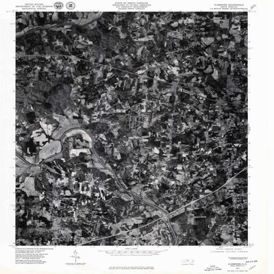 YellowMaps Clemmons NC topo map, 1:24000 Scale, 7.5 X 7.5 Minute, Historical, 1977, Updated 1979, 26.5 x 21.7 in - Polypropylene