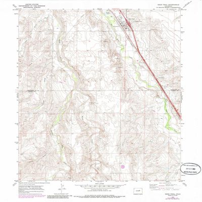YellowMaps Deer Trail CO topo map, 1:24000 Scale, 7.5 X 7.5 Minute, Historical, 1969, Updated 1985, 26.9 x 22 in - Polypropylene