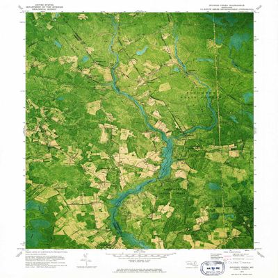 YellowMaps Dividing Creek MD topo map, 1:24000 Scale, 7.5 X 7.5 Minute, Historical, 1973, Updated 1975, 26.6 x 21.8 in - Polypropylene