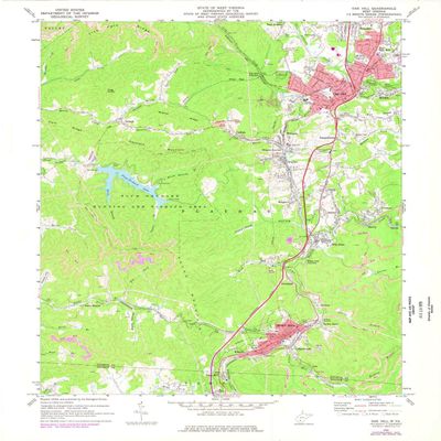 YellowMaps Oak Hill WV topo map, 1:24000 Scale, 7.5 X 7.5 Minute, Historical, 1969, Updated 1977, 26.9 x 22 in - Tyvek