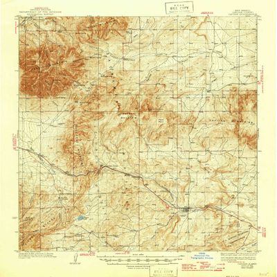 YellowMaps Capitan NM topo map, 1:62500 Scale, 15 X 15 Minute, Historical, 1937, Updated 1946, 20.6 x 17 in - Polypropylene