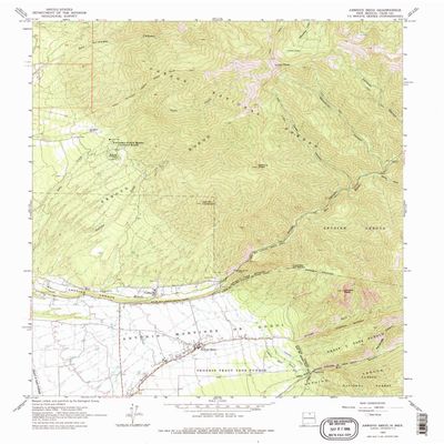 YellowMaps Arroyo Seco NM topo map, 1:24000 Scale, 7.5 X 7.5 Minute, Historical, 1963, Updated 1975, 27 x 22 in - Tyvek