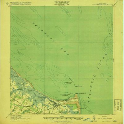 Cape Henlopen DE topo map, 1:62500 Scale, 15 X 15 Minute, Historical, 1918, 20 x 16.5 in - Polypropylene