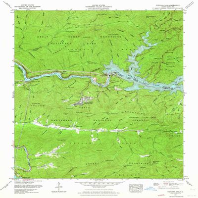 YellowMaps Fontana Dam NC topo map, 1:24000 Scale, 7.5 X 7.5 Minute, Historical, 1961, Updated 1964, 26.8 x 21.9 in - Tyvek
