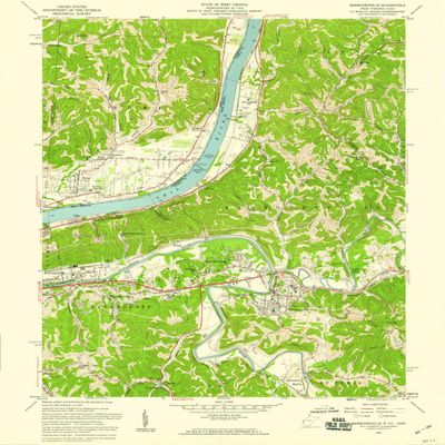 YellowMaps Barboursville WV topo map, 1:24000 Scale, 7.5 X 7.5 Minute, Historical, 1957, Updated 1959, 26.8 x 22 in - Polypropylene