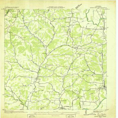 YellowMaps Aspen Hill TN topo map, 1:24000 Scale, 7.5 X 7.5 Minute, Historical, 1936, 26.7 x 21.6 in - Tyvek