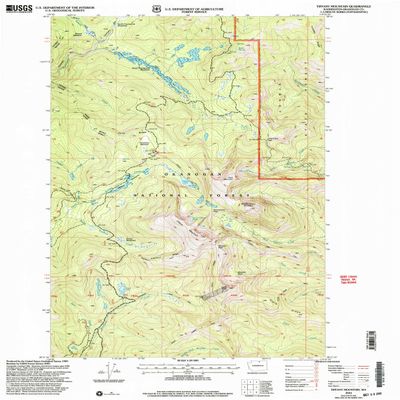 YellowMaps Tiffany Mountain WA topo map, 1:24000 Scale, 7.5 X 7.5 Minute, Historical, 2001, Updated 2004, 26.8 x 22 in - Polypropylene