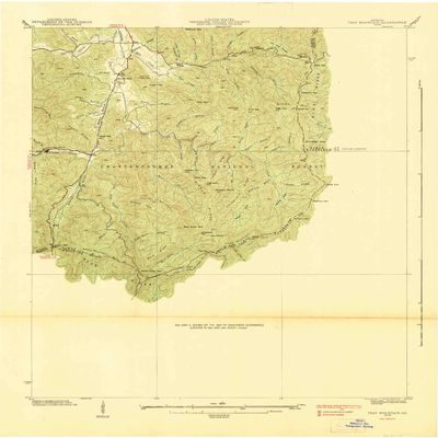 YellowMaps Tray Mountain GA topo map, 1:24000 Scale, 7.5 X 7.5 Minute, Historical, 1938, 27 x 21.9 in - Tyvek