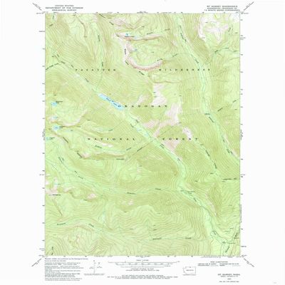 YellowMaps Mt Barney WA topo map, 1:24000 Scale, 7.5 X 7.5 Minute, Historical, 1969, Updated 1985, 26.9 x 22 in - Polypropylene