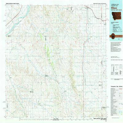 YellowMaps Wibaux MT topo map, 1:100000 Scale, 30 X 60 Minute, Historical, 1981, Updated 1982, 24.1 x 36.8 in - Polypropylene