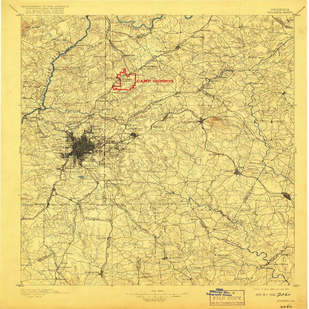 YellowMaps Atlanta GA topo map, 1:125000 Scale, 30 X 30 Minute, Historical, 1895, Updated 1917, 20 x 16.5 in - Tyvek