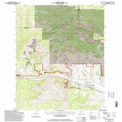 YellowMaps West Valley MT topo map, 1:24000 Scale, 7.5 X 7.5 Minute, Historical, 1996, Updated 1998, 26.7 x 22 in - Polypropylene